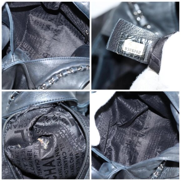 CHANEL Chain Hand Bag Lamb Skin Black Gold CC Auth PP536V - Picture 15 of 16